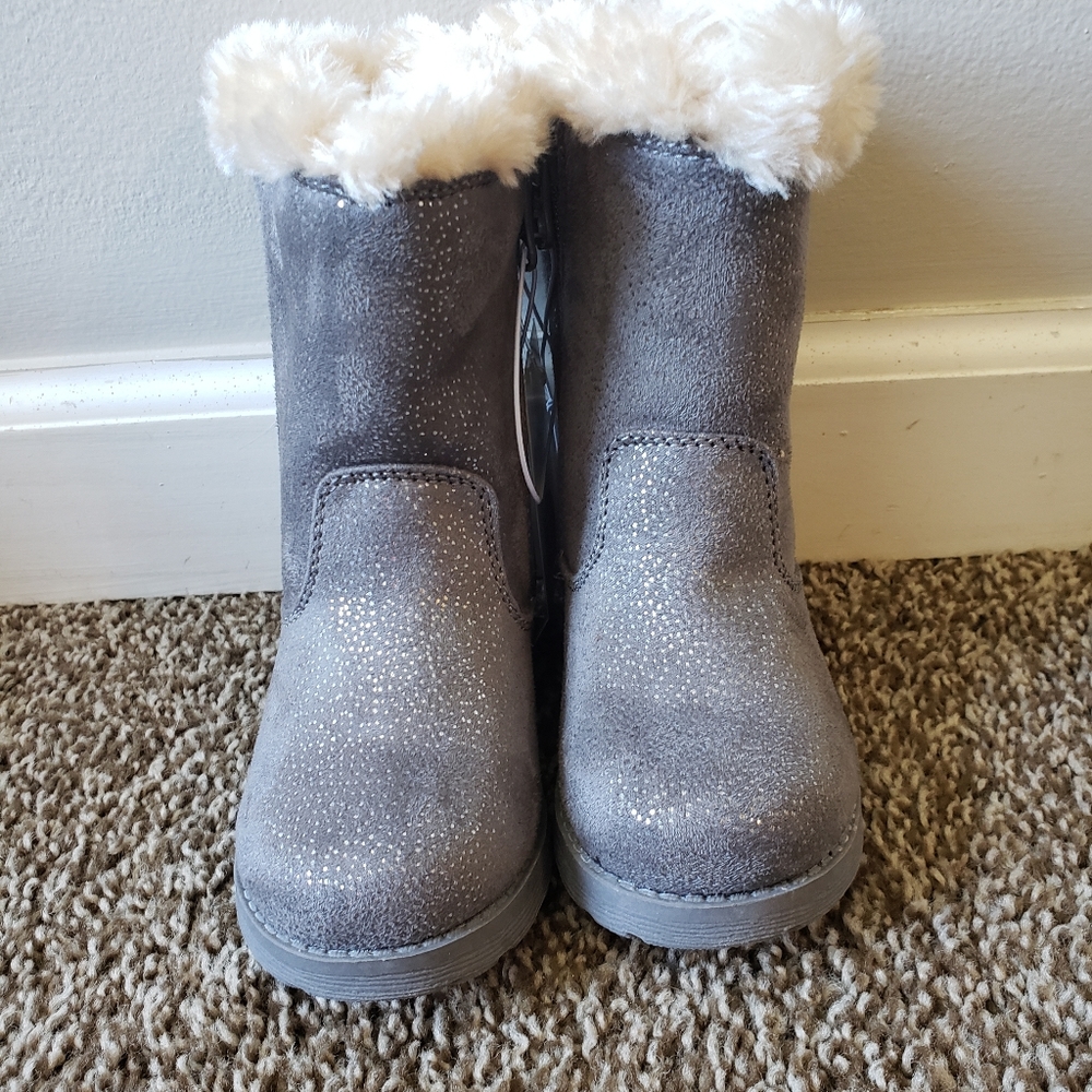 Girls karley shearling-style sparkle boots